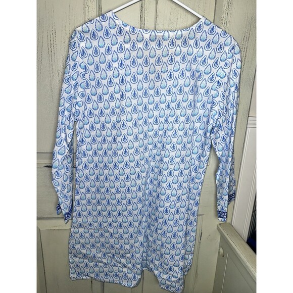 Willow Street Designs Indian Embroidered Tunic Dress Blue Sz M - Picture 3 of 9